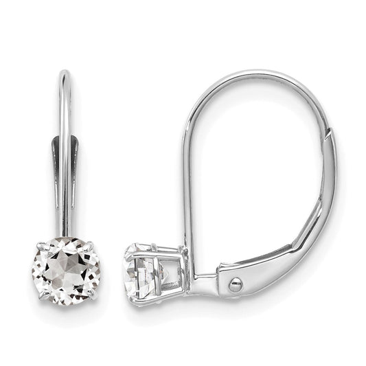 Round April/ Topaz Leverback Earrings - WBC