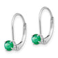 Round May/Emerald Leverback Earrings - WBC