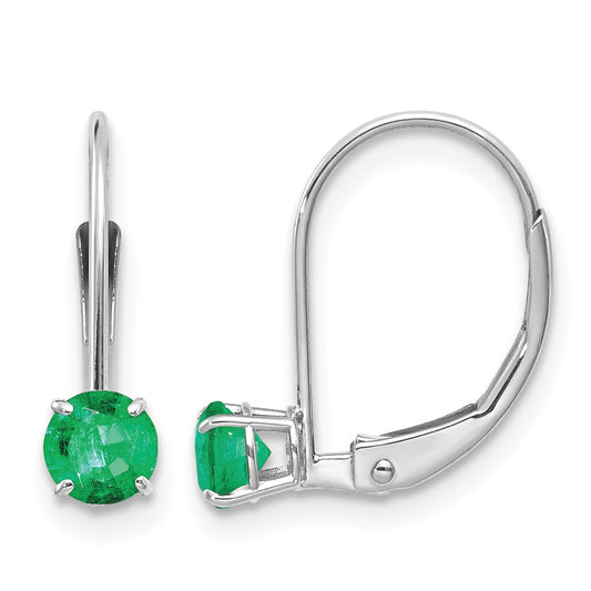 Round May/Emerald Leverback Earrings - WBC