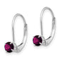 Round June/Rhodolite Garnet Leverback Earrings - WBC