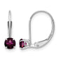 Round June/Rhodolite Garnet Leverback Earrings - WBC