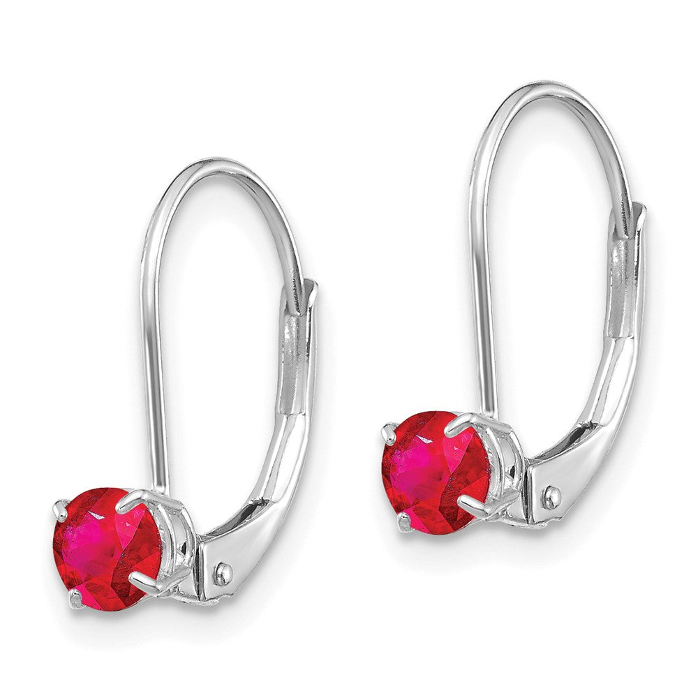 Round July/Ruby Leverback Earrings - WBC
