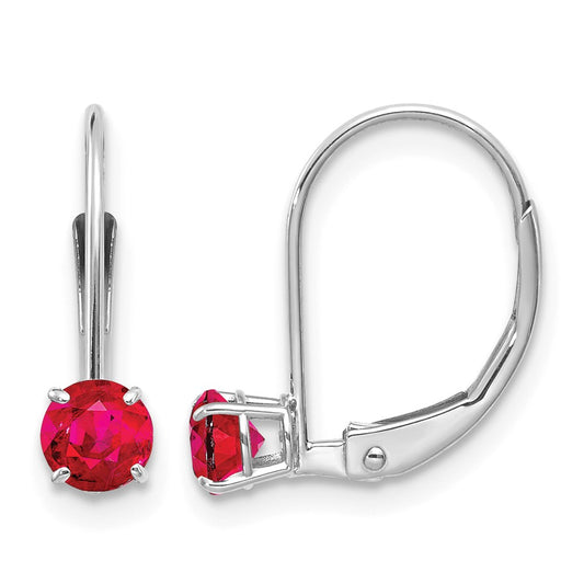 Round July/Ruby Leverback Earrings - WBC