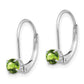 Round August/Peridot Leverback Earrings - WBC
