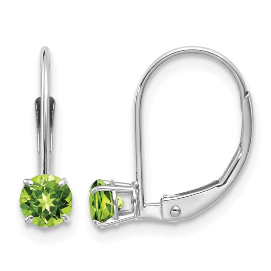 Round August/Peridot Leverback Earrings - WBC