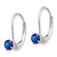 Round September/Sapphire Leverback Earrings - WBC