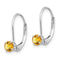 Round November/Citrine Leverback Earrings - WBC
