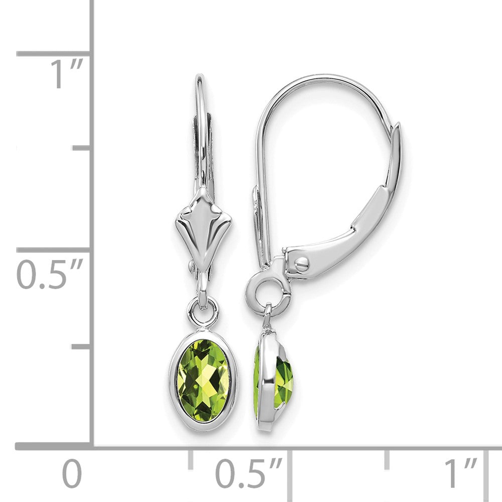 6x4 Oval Bezel August/Peridot Leverback Earrings - WBC