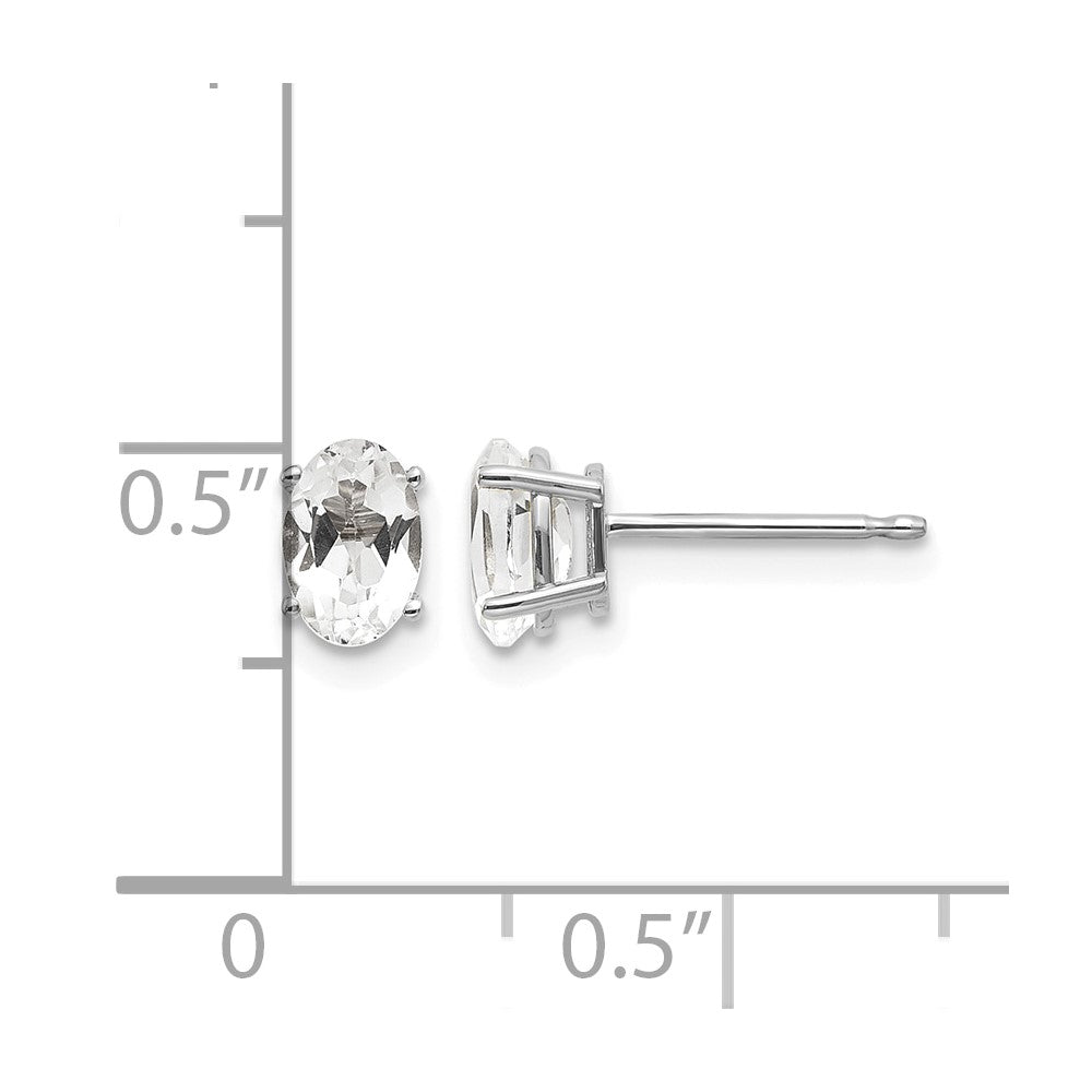 6x4 Oval April/ Topaz Post Earrings - WBC
