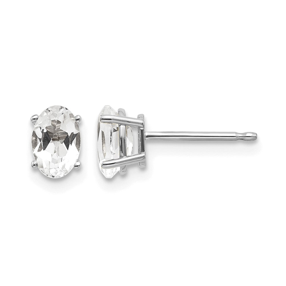 6x4 Oval April/ Topaz Post Earrings - WBC