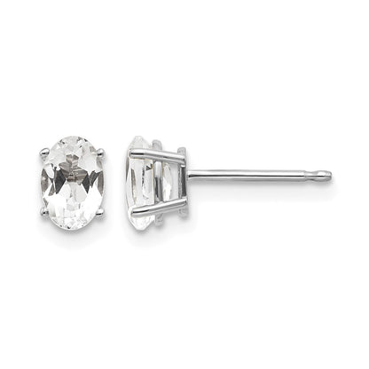 6x4 Oval April/ Topaz Post Earrings - WBC