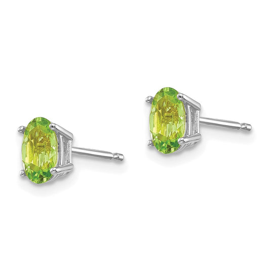 6x4 Oval August/Peridot Post Earrings - WBC