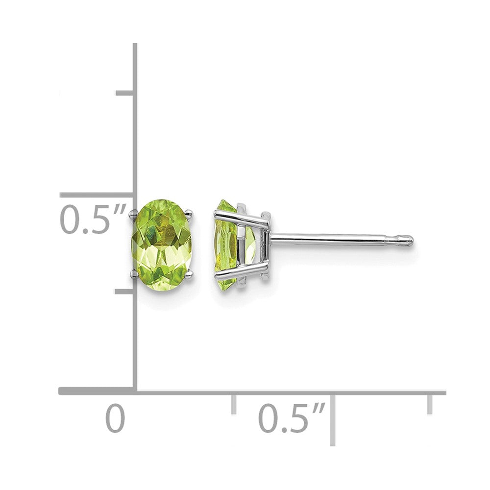 6x4 Oval August/Peridot Post Earrings - WBC