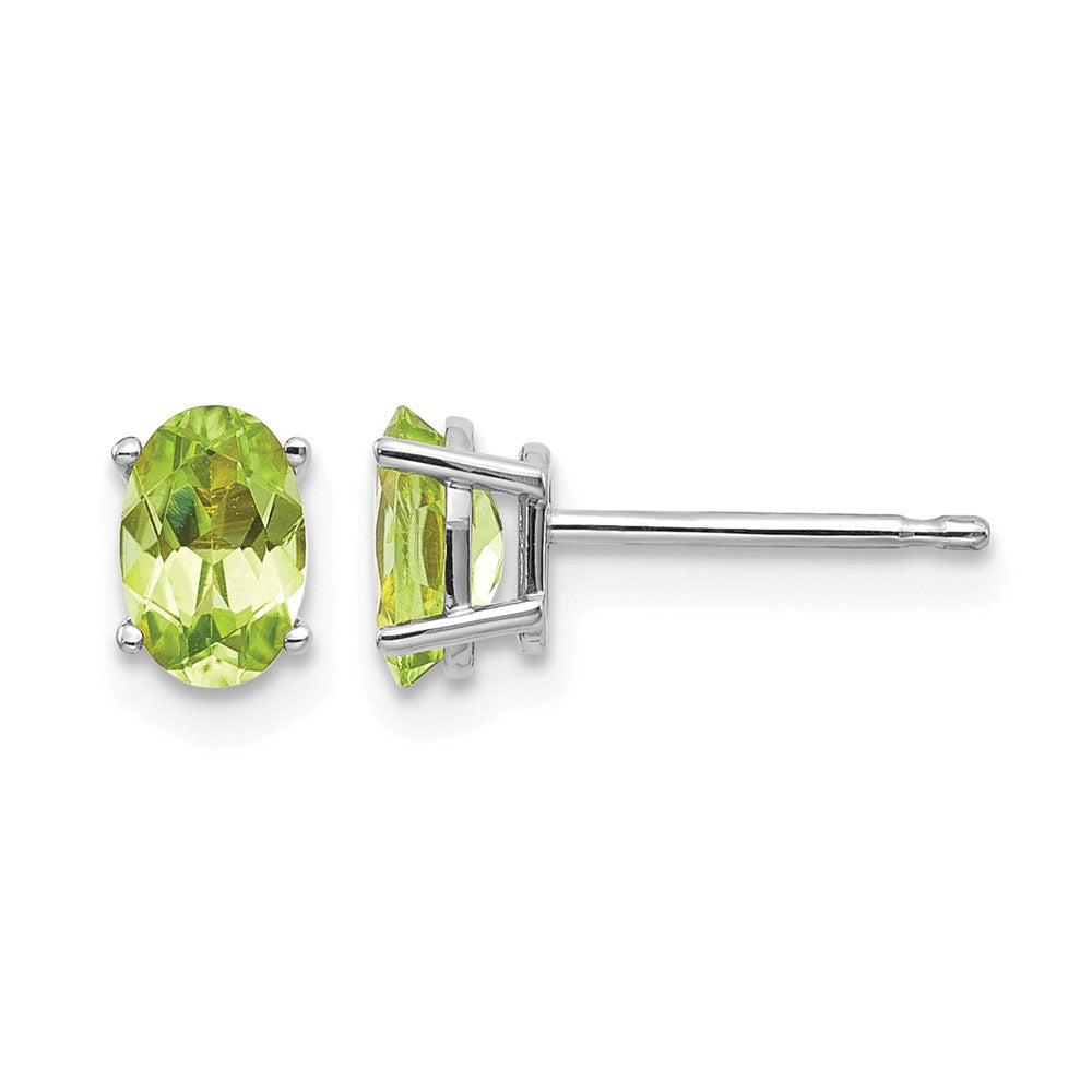 6x4 Oval August/Peridot Post Earrings - WBC