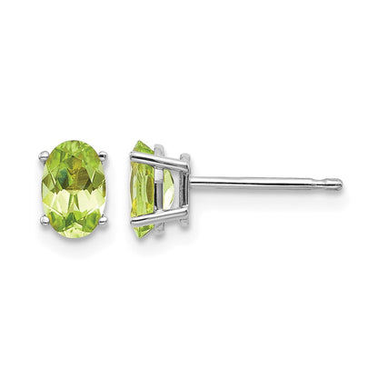 6x4 Oval August/Peridot Post Earrings - WBC