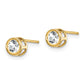 Round Bezel April/ Topaz Post Earrings - WBC