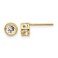 Round Bezel April/ Topaz Post Earrings - WBC