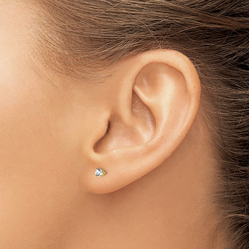 Round April/ Topaz Post Earrings - WBC