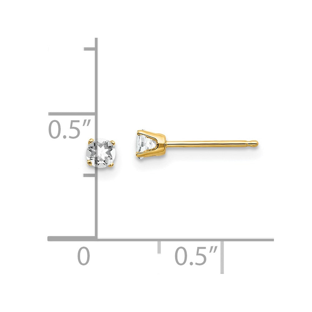Round April/ Topaz Post Earrings - WBC