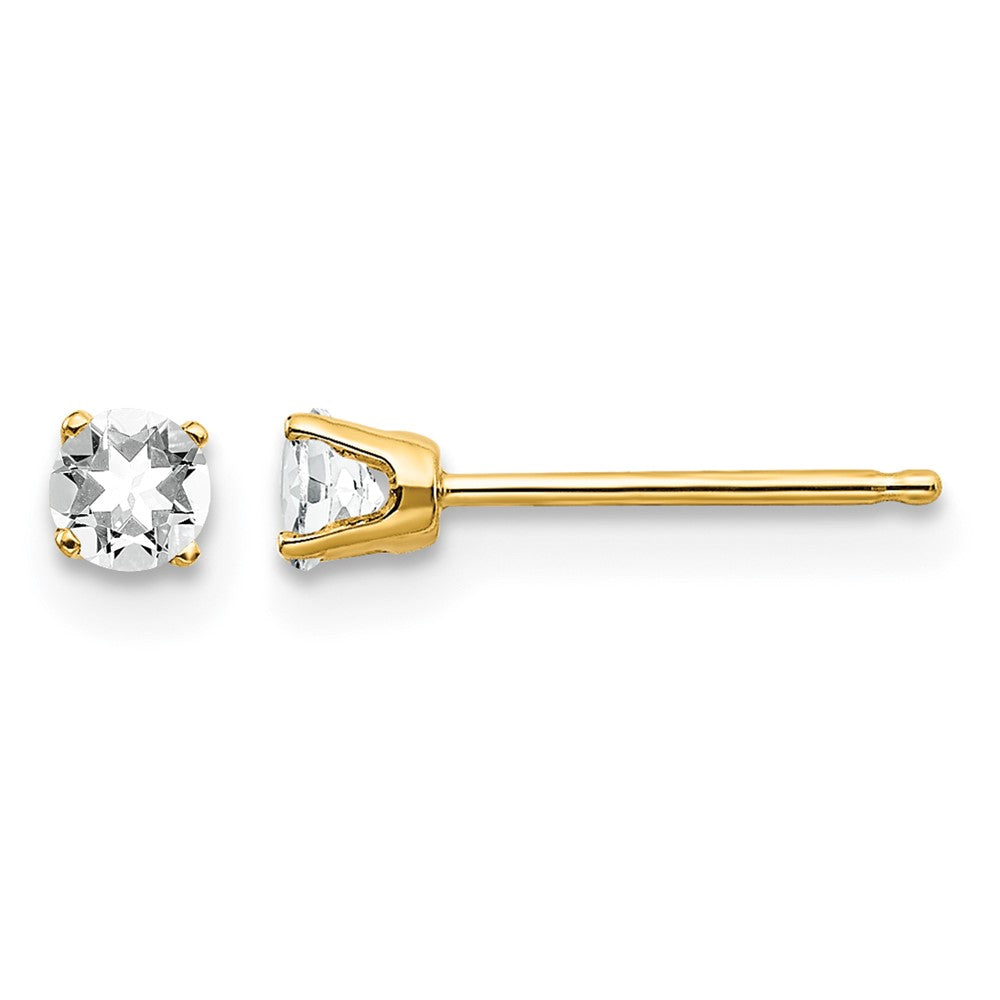 Round April/ Topaz Post Earrings - WBC