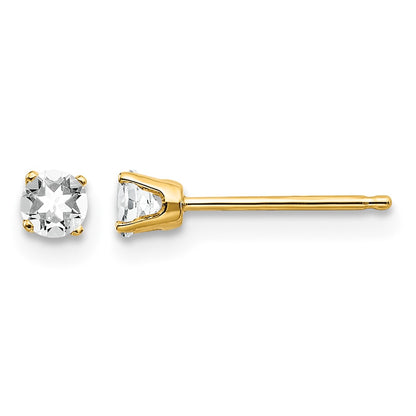 Round April/ Topaz Post Earrings - WBC