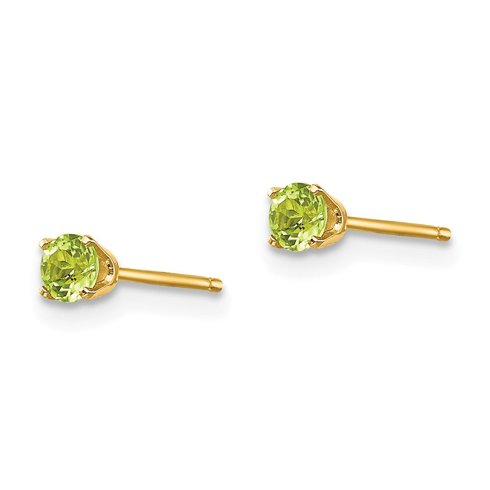 Round August/Peridot Post Earrings - WBC