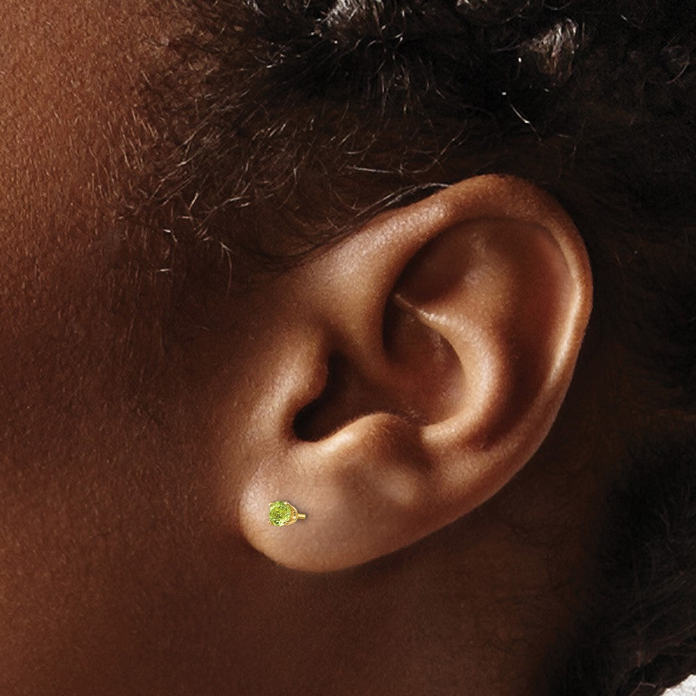Round August/Peridot Post Earrings - WBC