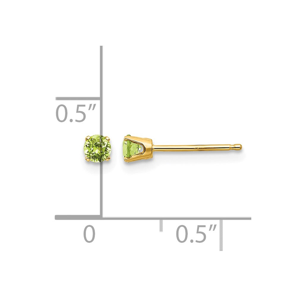 Round August/Peridot Post Earrings - WBC