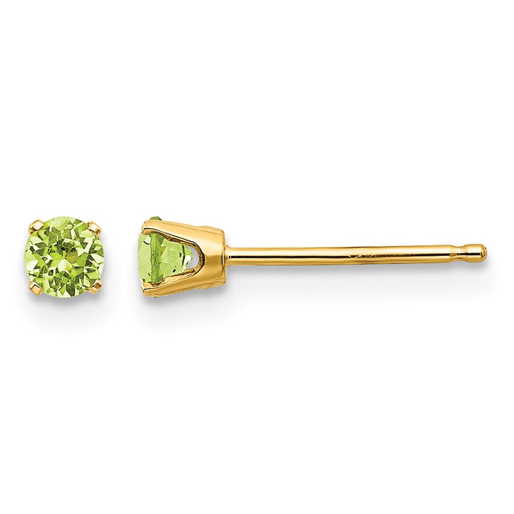 Round August/Peridot Post Earrings - WBC