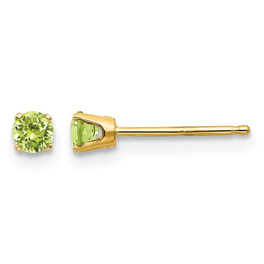 Round August/Peridot Post Earrings - WBC