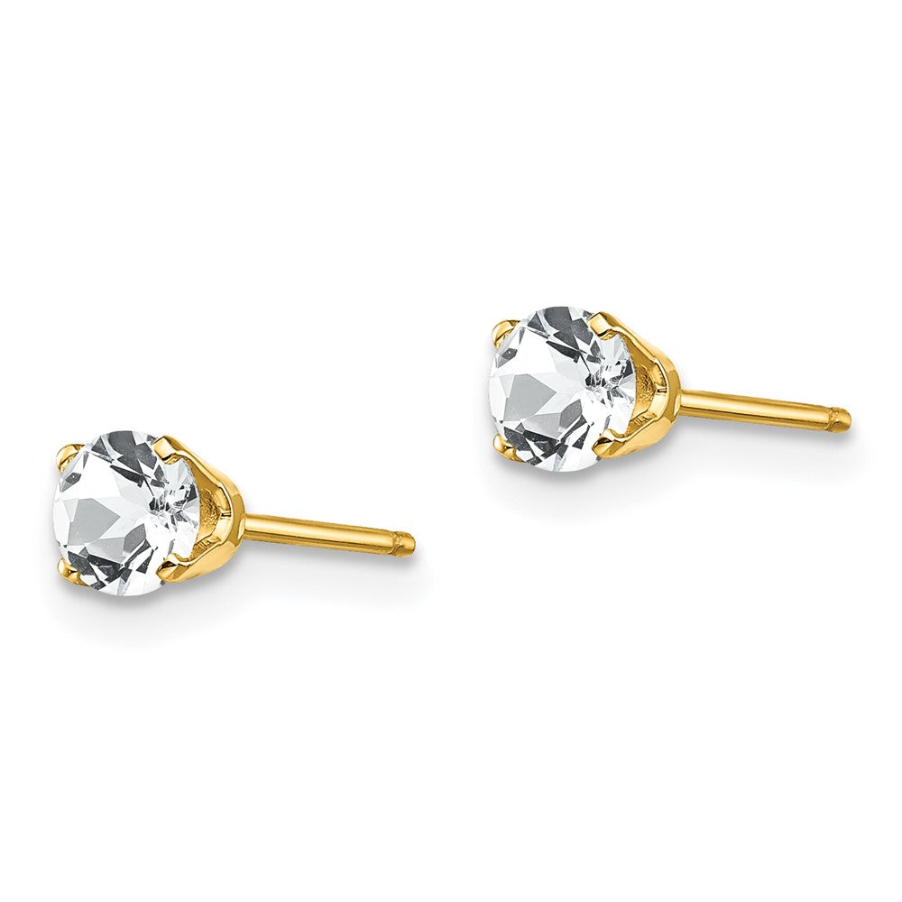 Round April/ Topaz Post Earrings - WBC