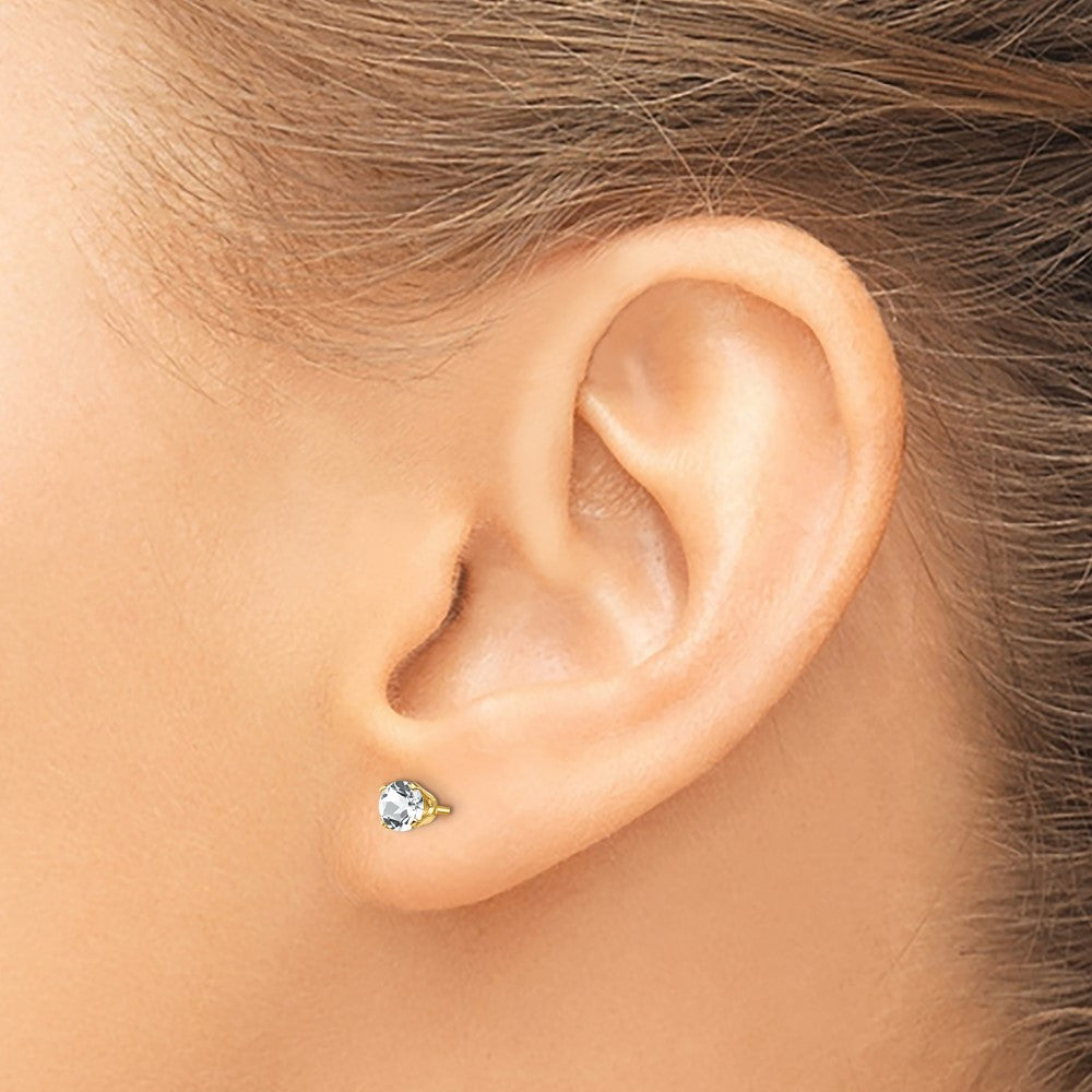 Round April/ Topaz Post Earrings - WBC
