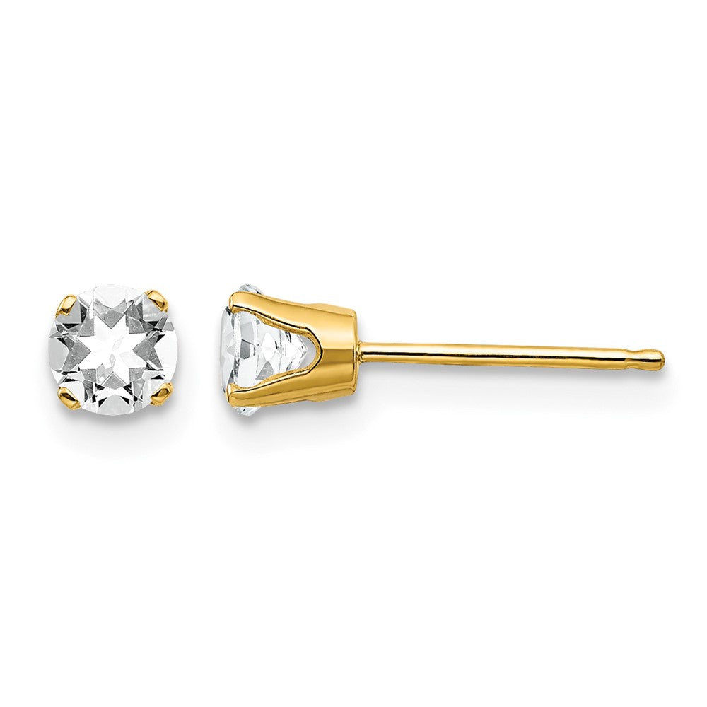 Round April/ Topaz Post Earrings - WBC