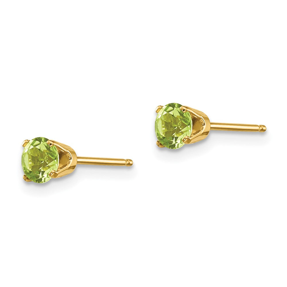 Round August/Peridot Post Earrings - WBC