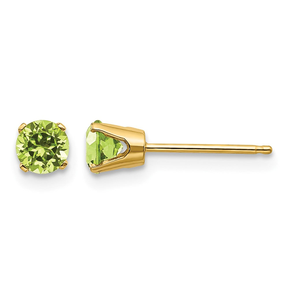Round August/Peridot Post Earrings - WBC