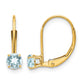 Round March/Aquamarine Leverback Earrings - WBC