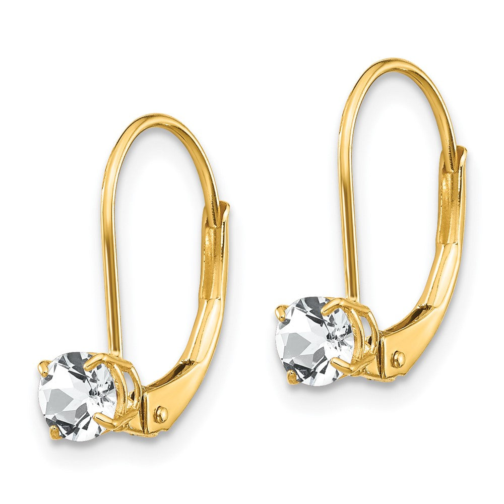 Round April/ Topaz Leverback Earrings - WBC