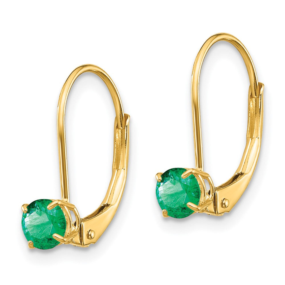 Round May/Emerald Leverback Earrings - WBC