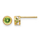 Round Bezel August/Peridot Post Earrings - WBC
