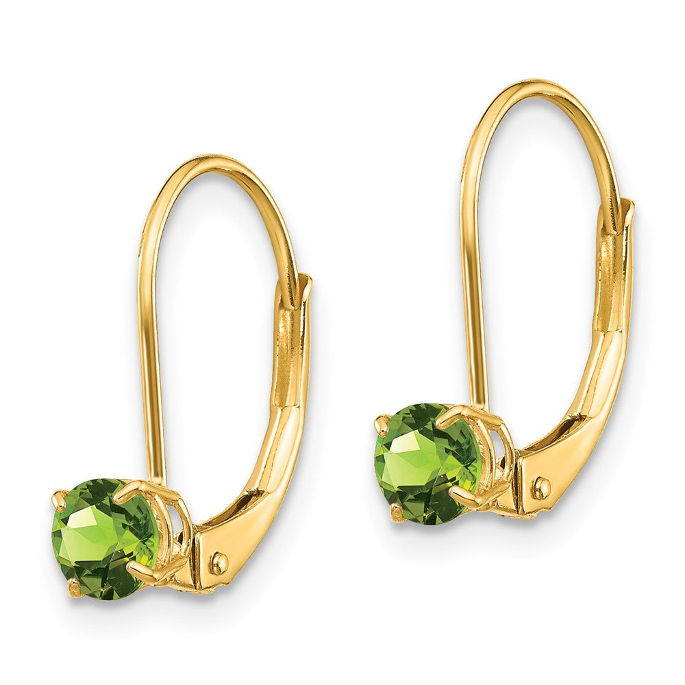 Round August/Peridot Leverback Earrings - WBC