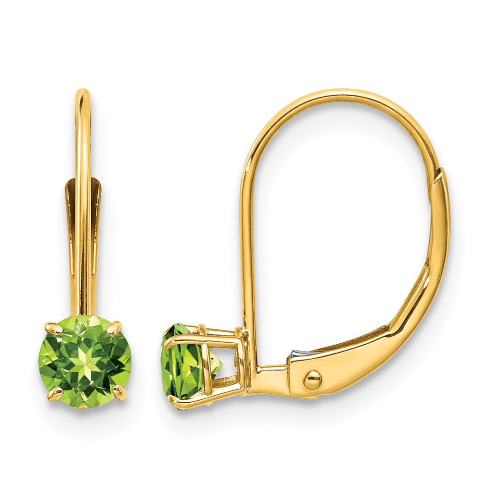 Round August/Peridot Leverback Earrings - WBC