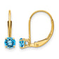 Round December/Blue Topaz Leverback Earrings - WBC
