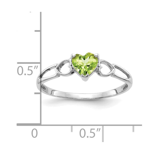 Heart Peridot Birthstone Ring - WBC