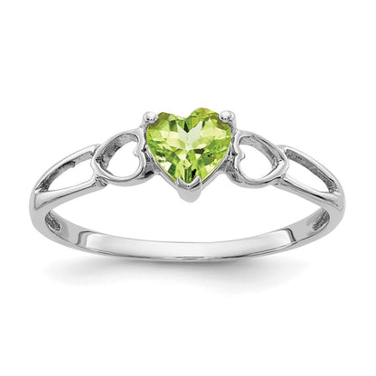Heart Peridot Birthstone Ring - WBC