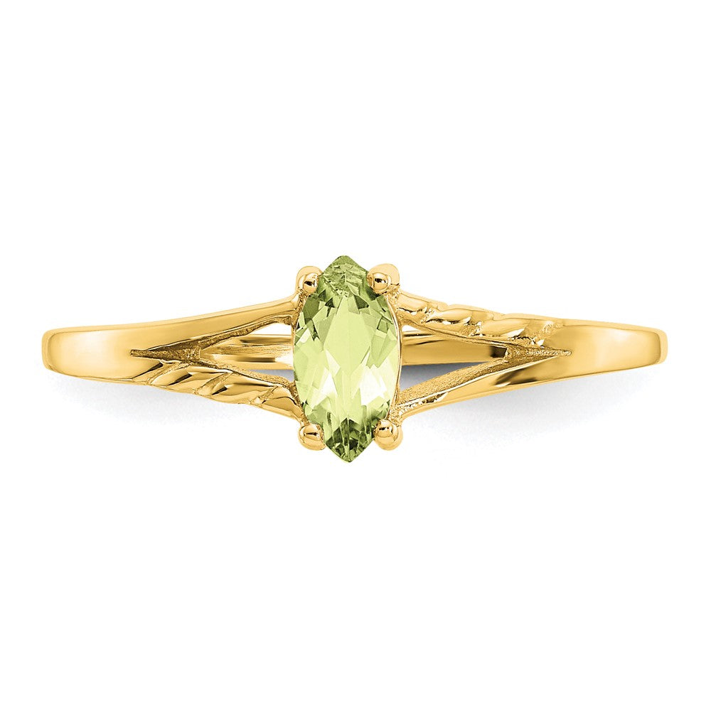 6x3 Marquise Peridot Birthstone Ring - WBC
