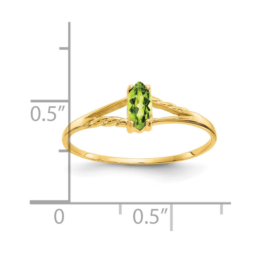 6x3 Marquise Peridot Birthstone Ring - WBC