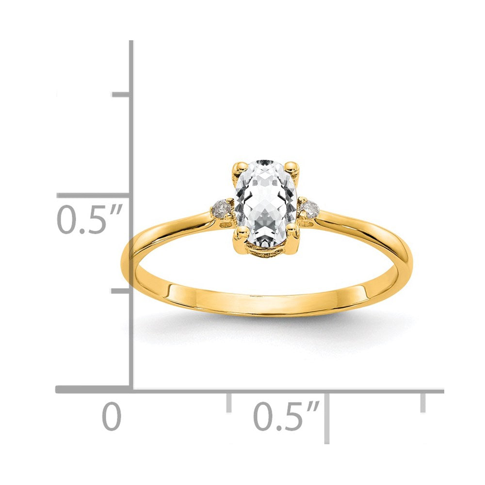 Diamond and 6x4 Oval Topaz Birthstone Ring - WBC