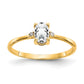Diamond and 6x4 Oval Topaz Birthstone Ring - WBC