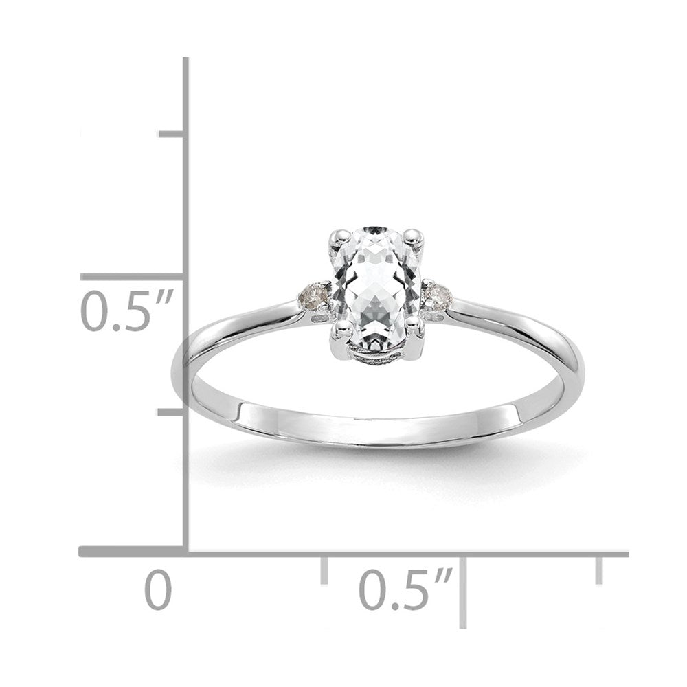 Diamond and 6x4 Oval Topaz Birthstone Ring - WBC