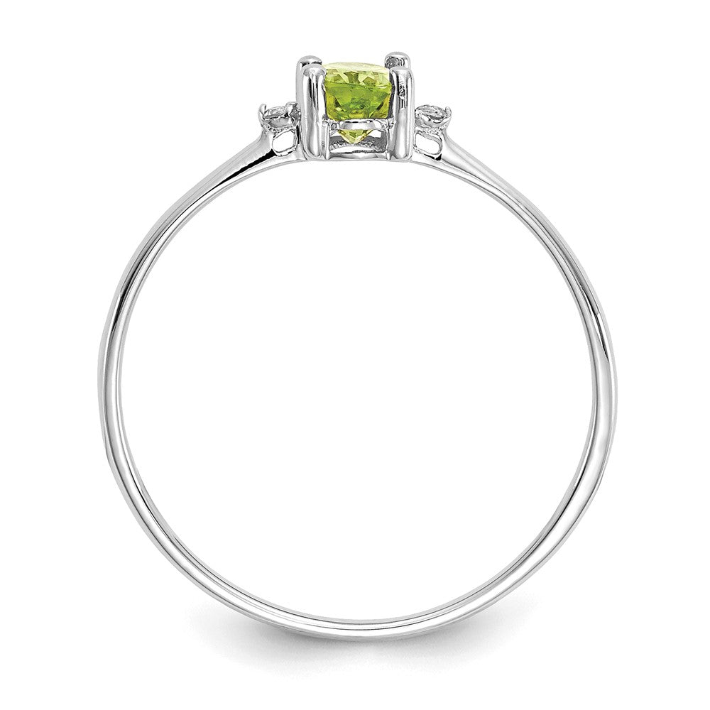 Diamond and 6x4 Oval Peridot Birthstone Ring - WBC